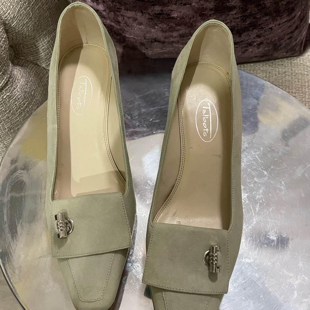 Talbot Mint Green Suede Dress Shoes sz 8